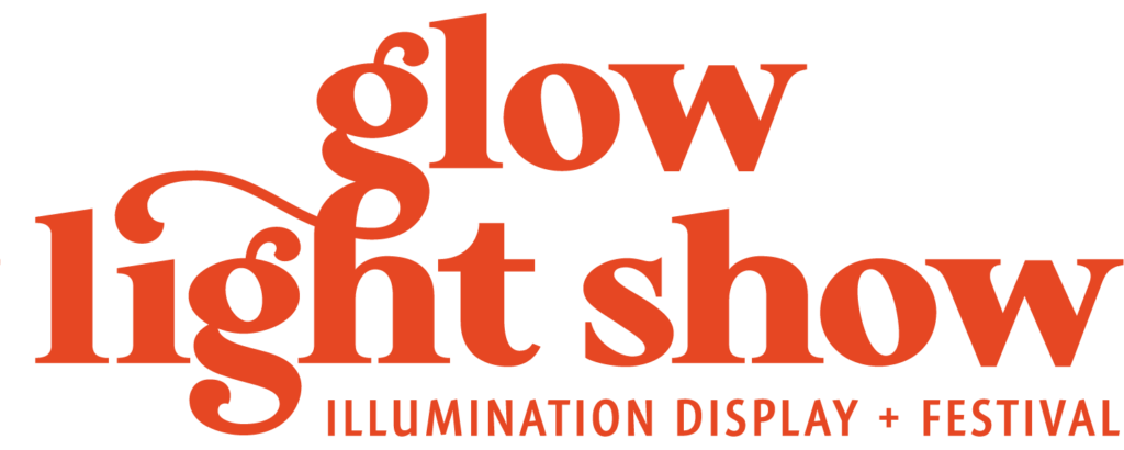 Glow Light Show's logo in red.