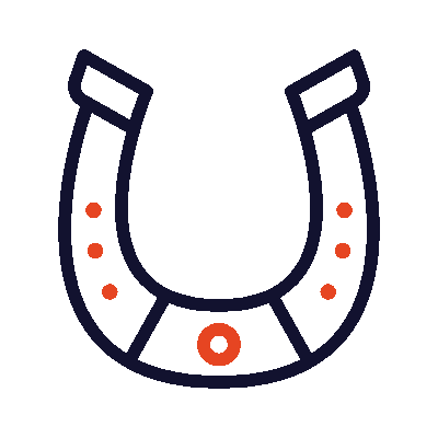 Animation of horseshoe to symbolize that there will be yard games at the Glow Light Show Festival.